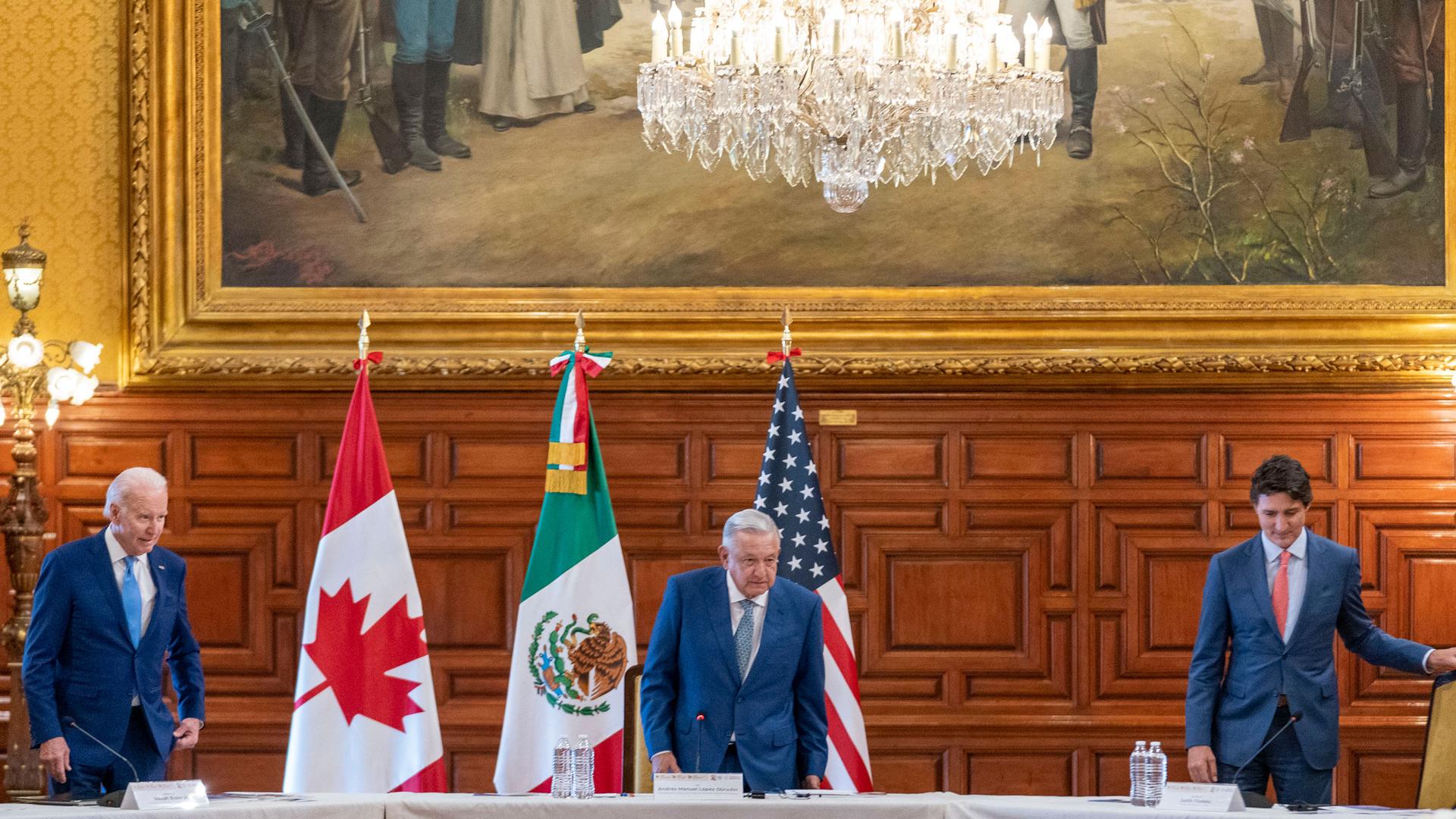 President Joe Biden, Mexican President Andres Manuel Lopez Obrador, and Canadian Prime Minister Justin Trudeau meet.