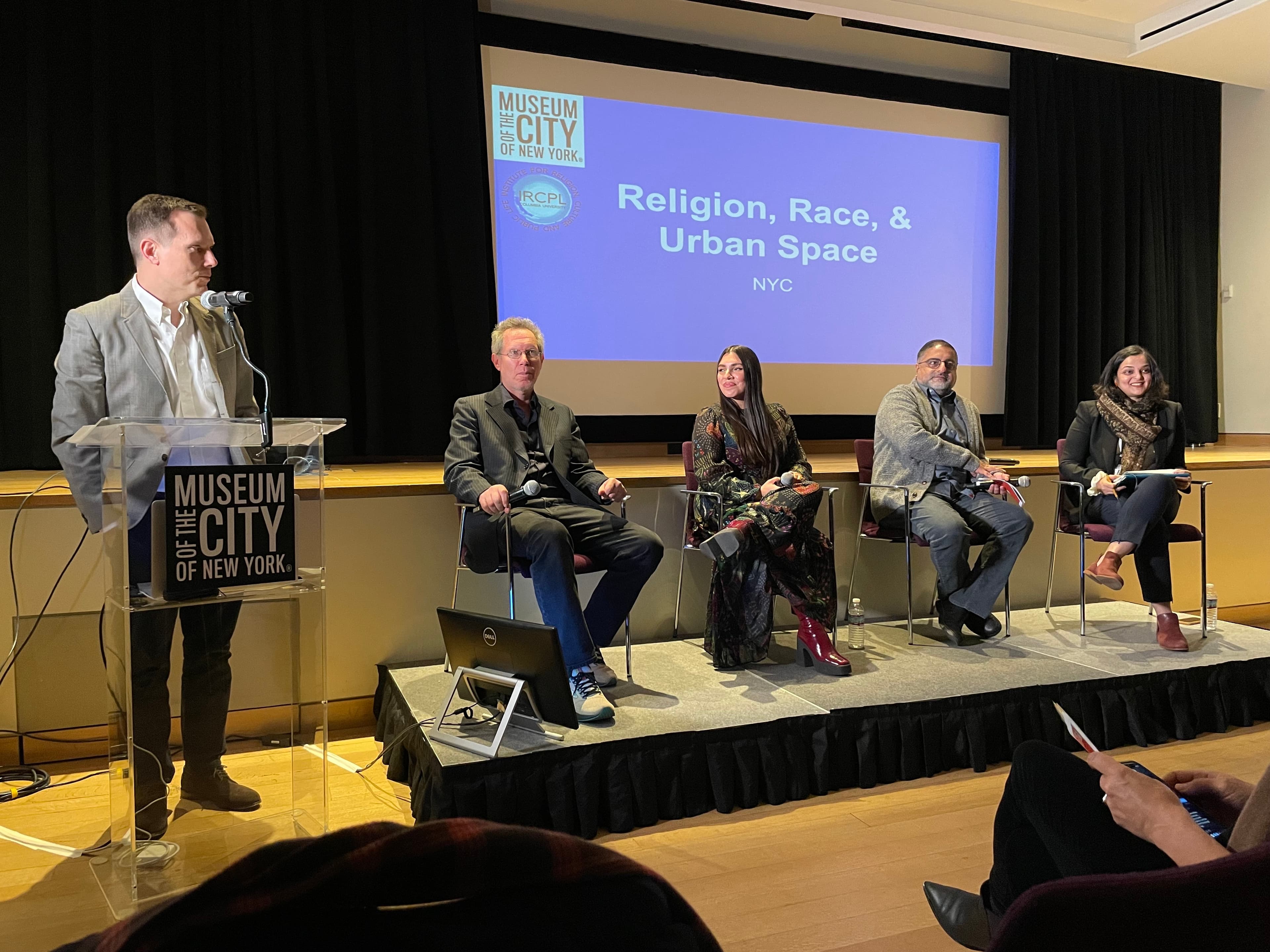 Matthew Engelke moderates a panel discussion for