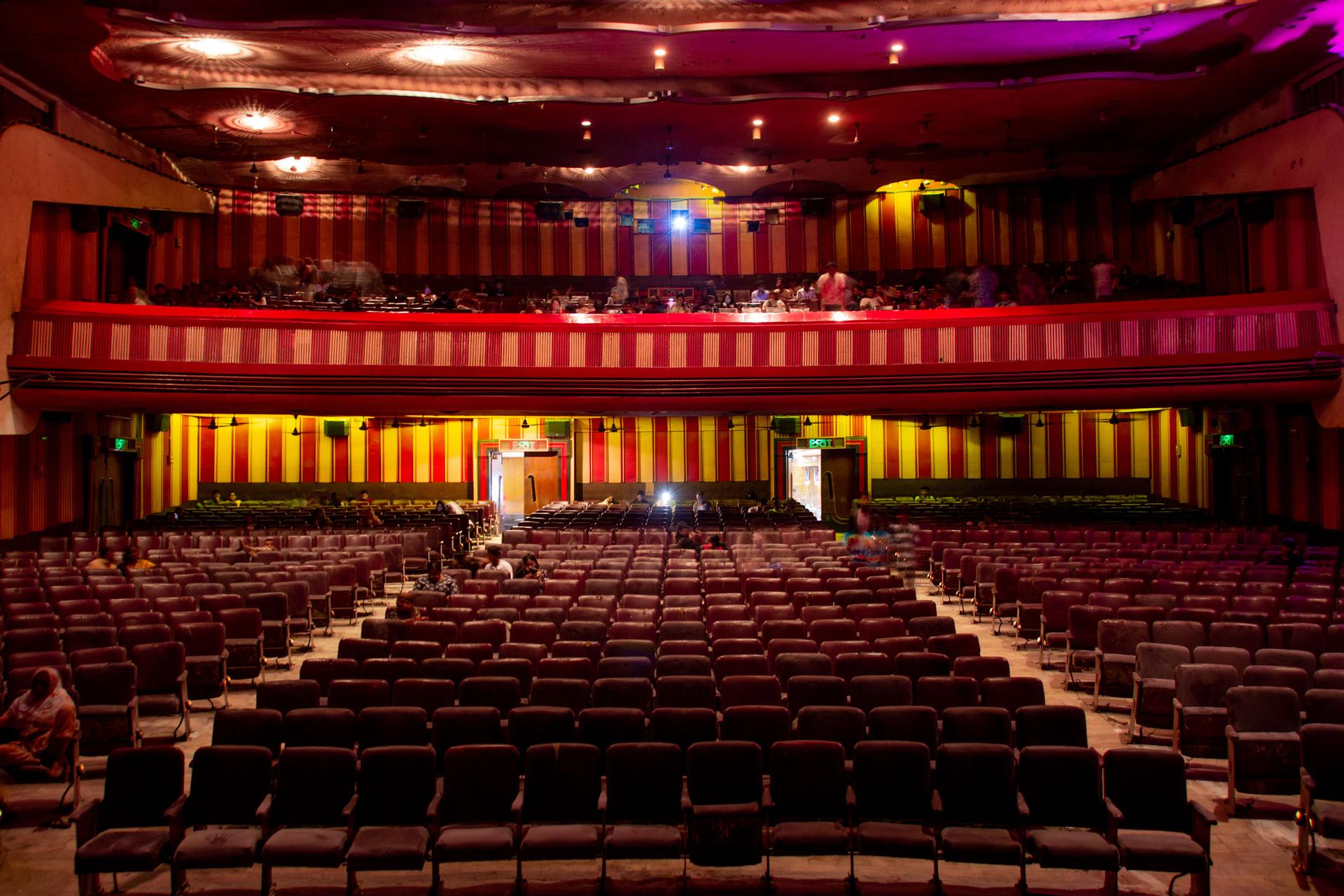 The Maratha Mandir theater can seat hundreds.