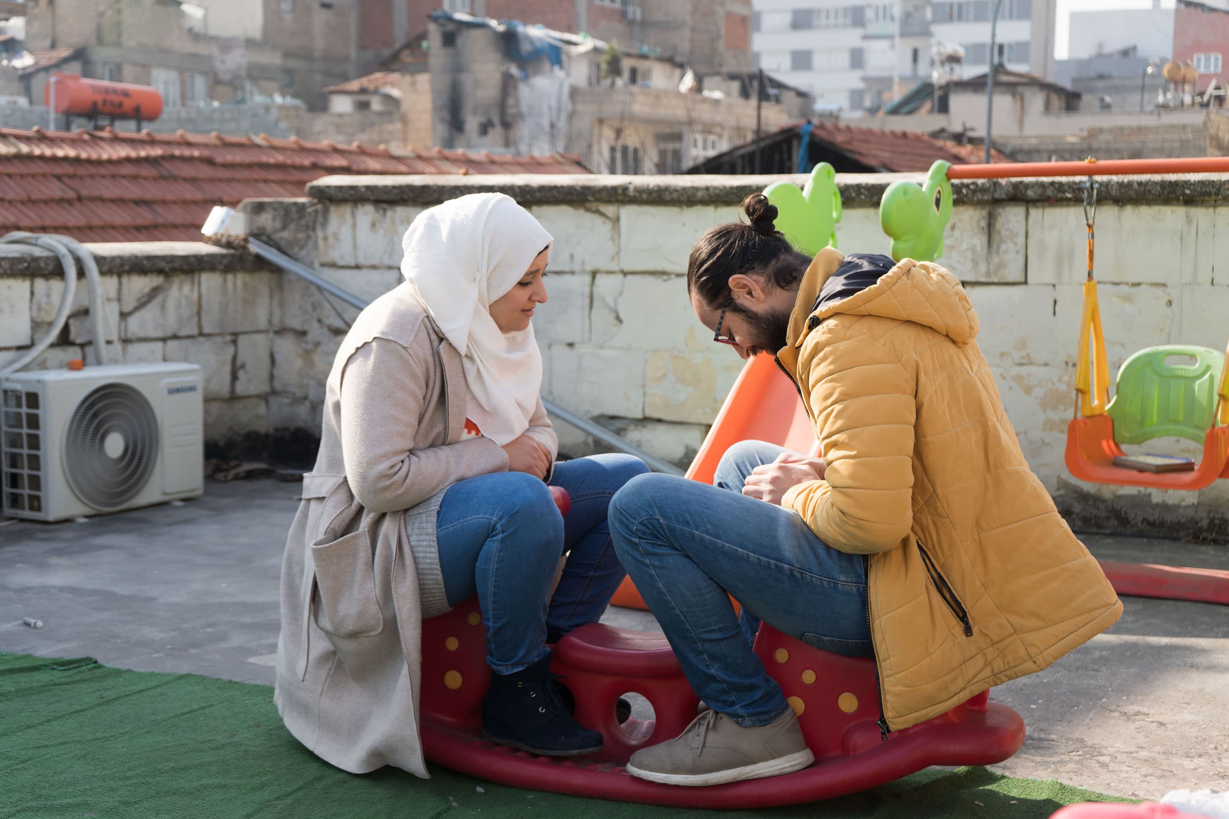 Syrian filmmaker Mustafa Kara Ali and Hibah Jahjah, his wife, took over Kids Rainbow from a friend in 2020.