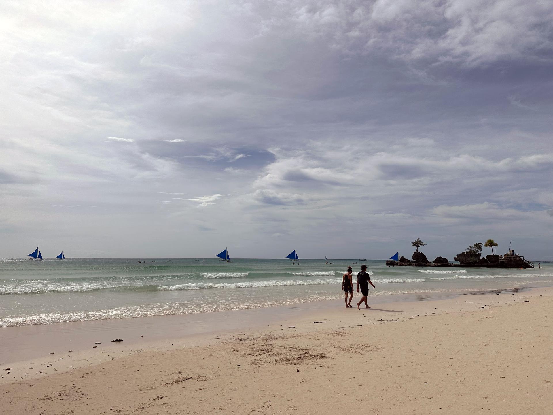 White Sand beach on Boracay Island, in the Philippines. 