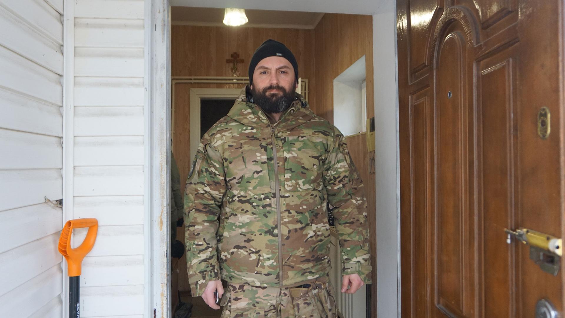 Leonid Ostalsev, 35, is serving in Ukraine’s patrol police, which works closely with Ukraine’s military. 