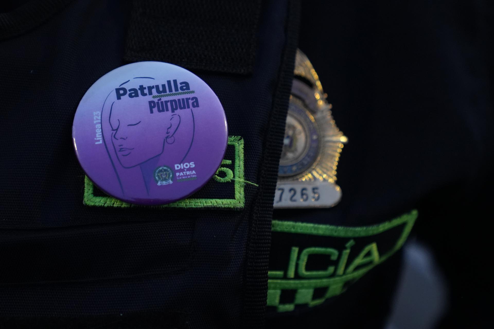 Members of the purple patrol wear a special badge that makes them easier to spot.
