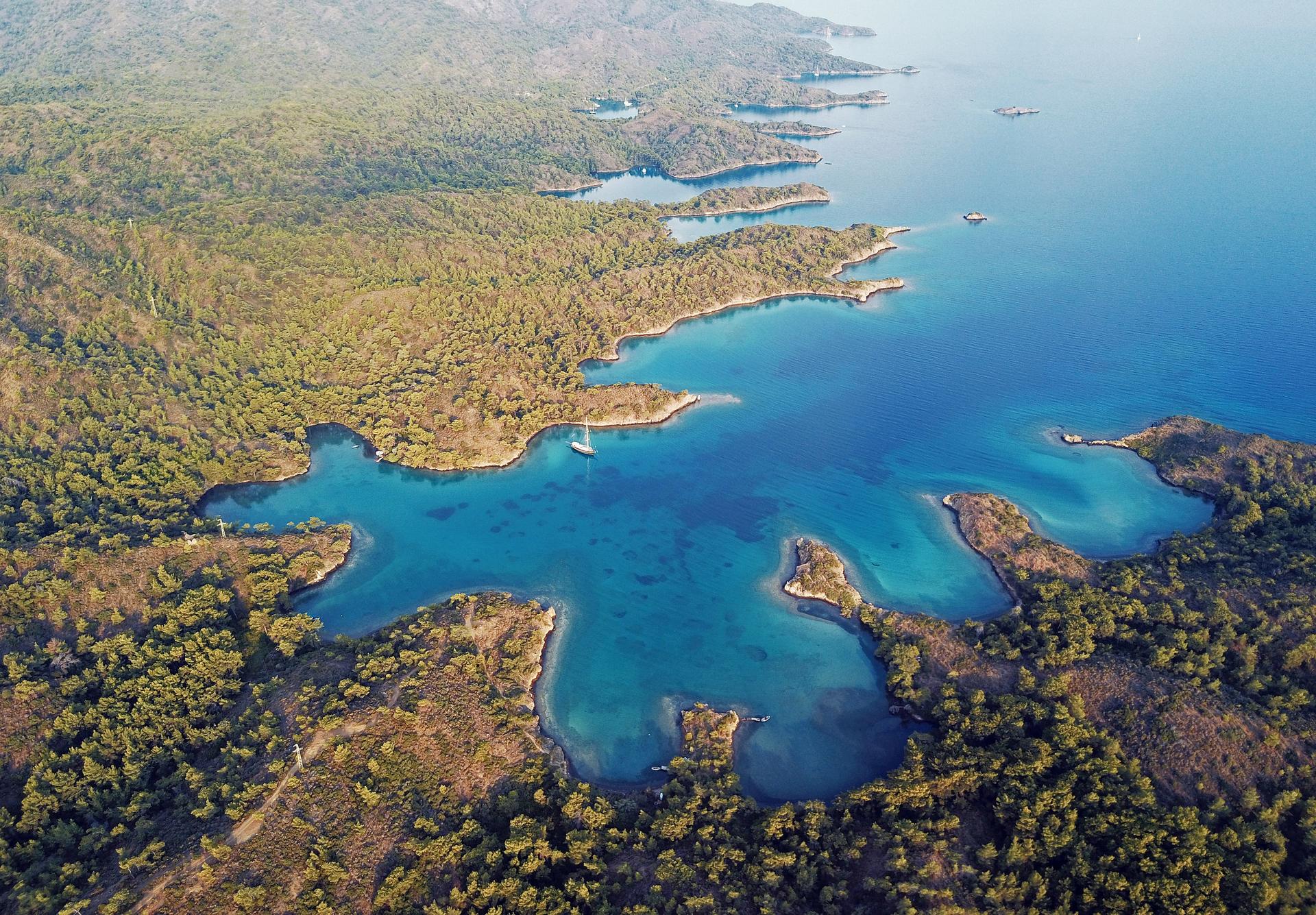 Aerial view of Gökova Bay, Turkey