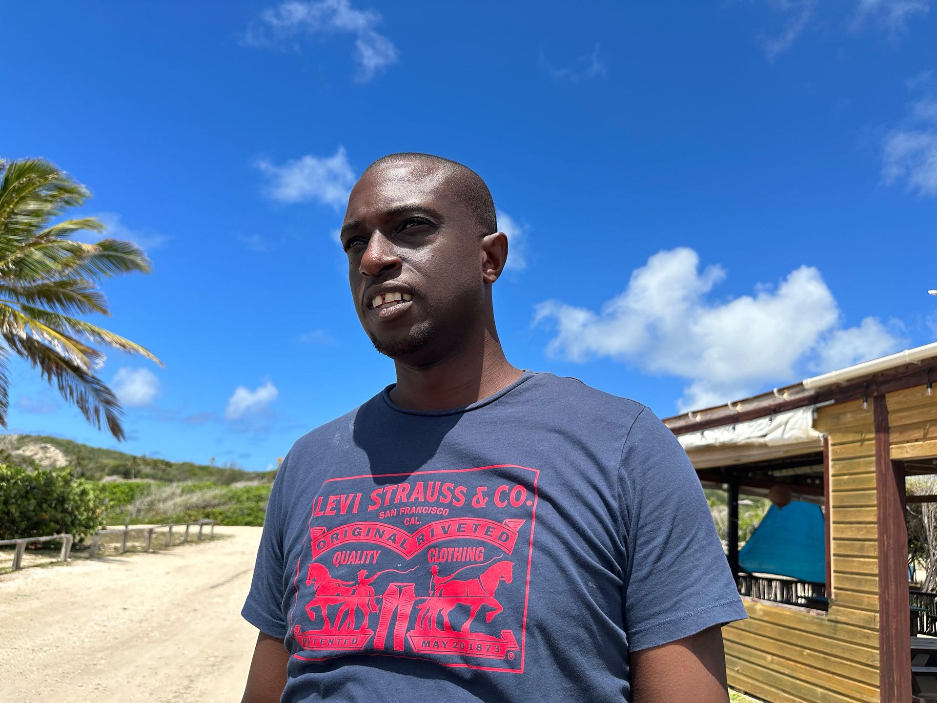 Avery Henry, the owner of Beach Bum Bar and Grill on Half Moon Bay, said tourists get here and turn around after they see the sargassum covering the sand.