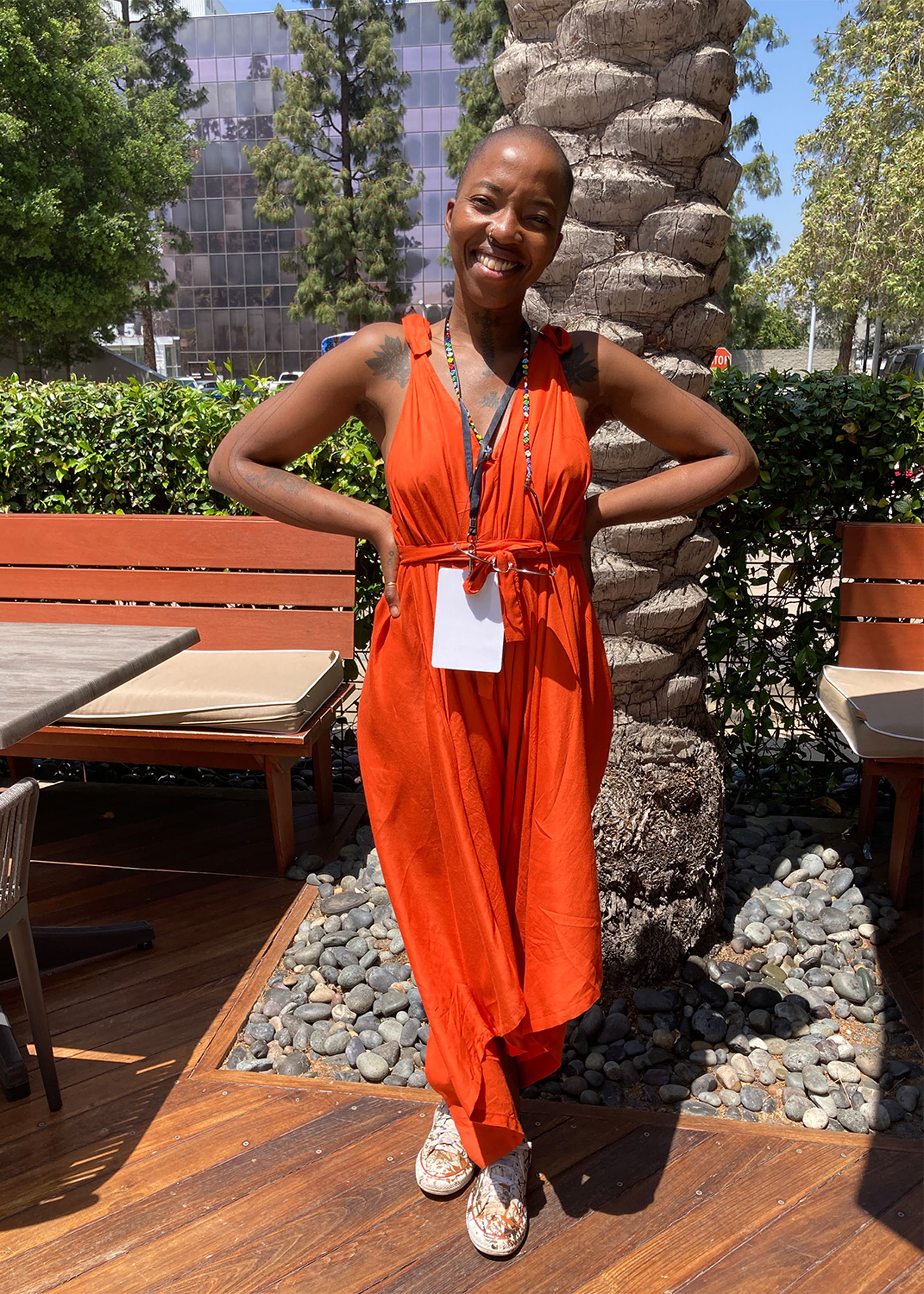 Tshepo Moche, a writer-director whose work was included in the Disney+ animated anthology of shorts, “Kizazi Moto: Generation Fire,” at the AfroAnimation Summit 3.0 in Burbank, CA.