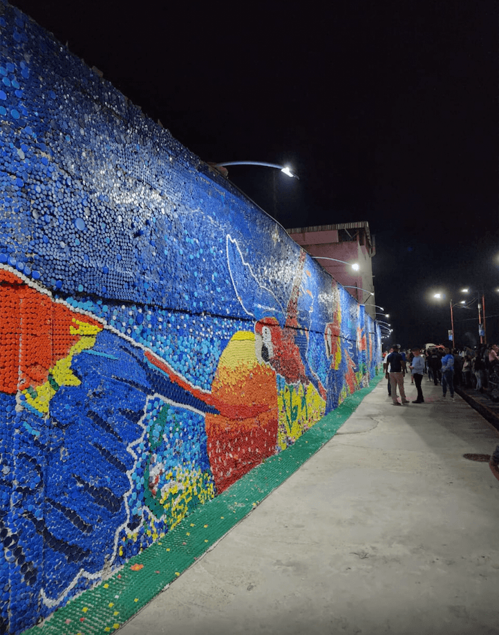 A mural by Venezuelan artist Oscar Olivares which is set to expand to the floor.