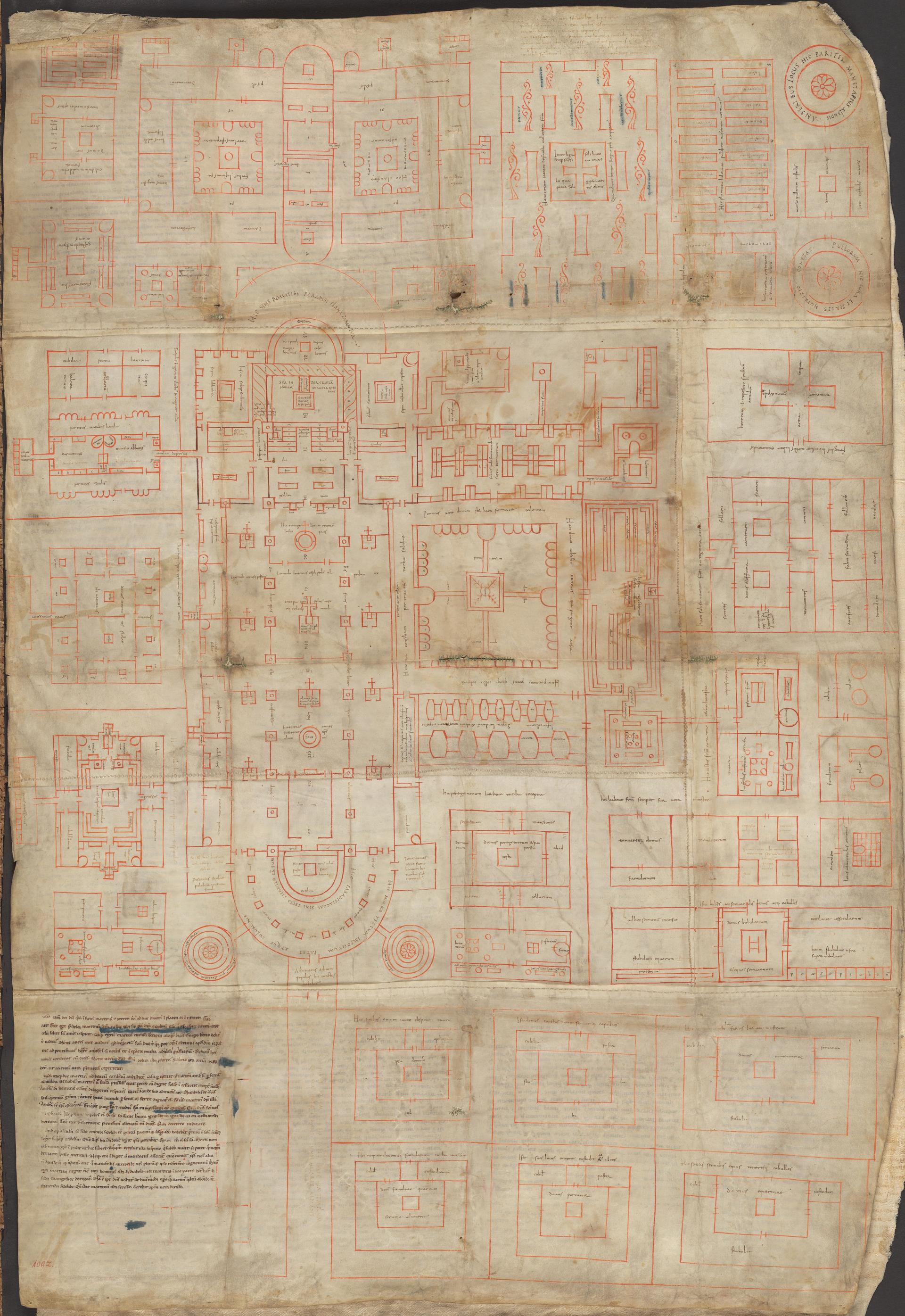 The blueprint of a Benedictine cloister being replicated by carpenters in Southern Germany.