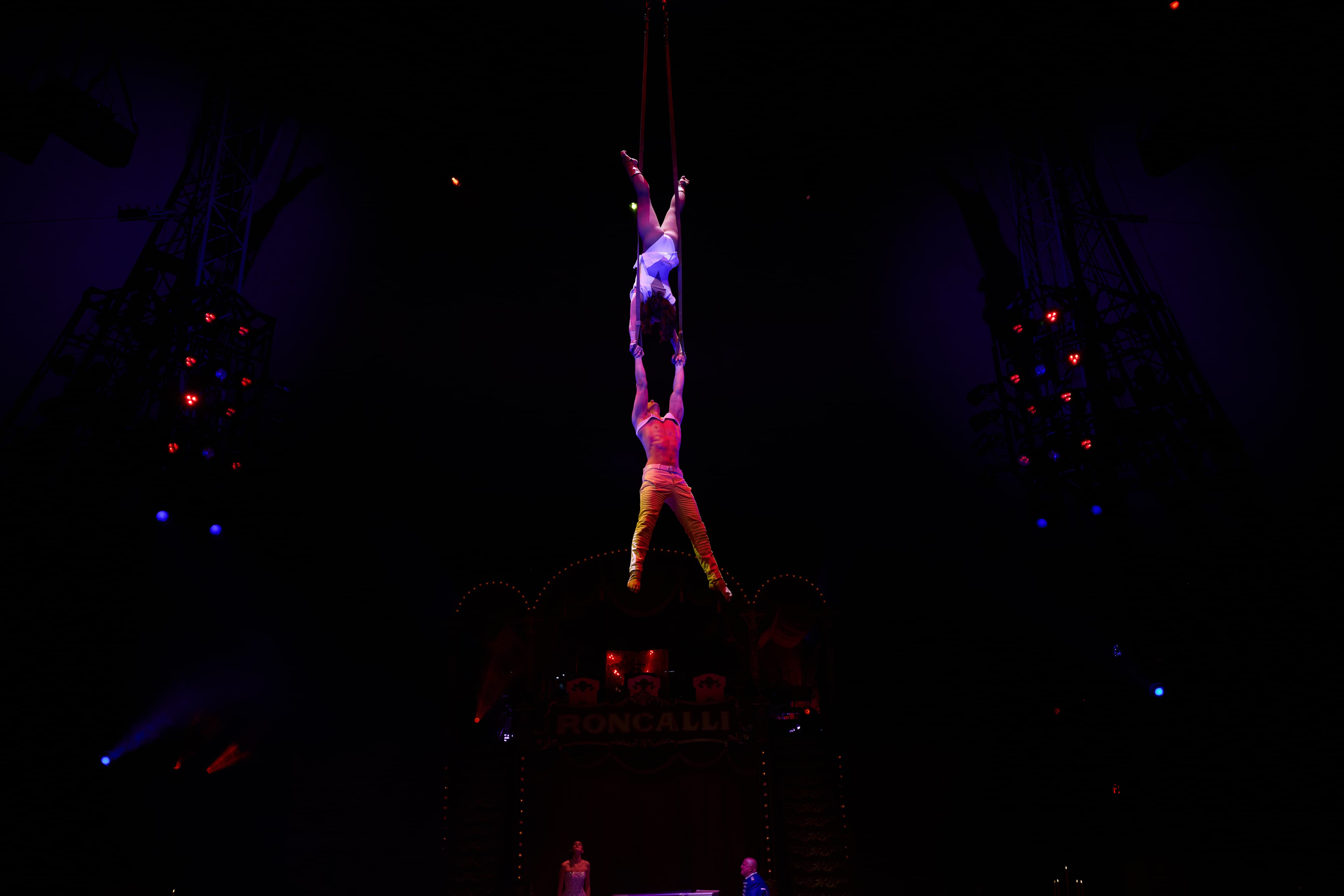 two people doing aerial acrobatics