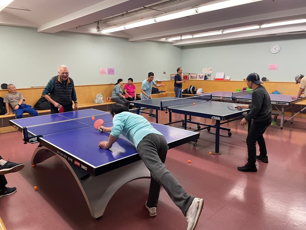 people playing pingpong
