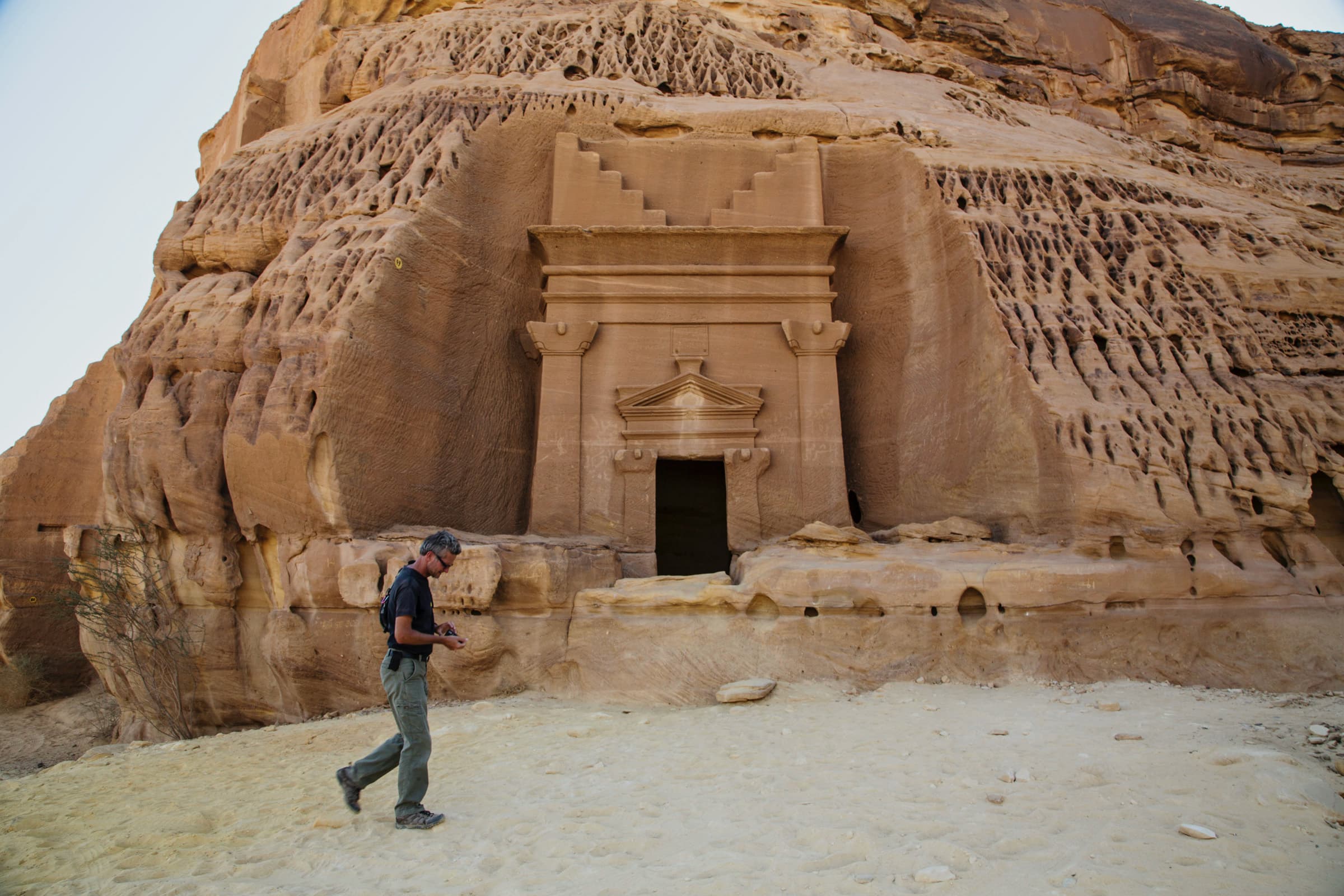 man near ruins