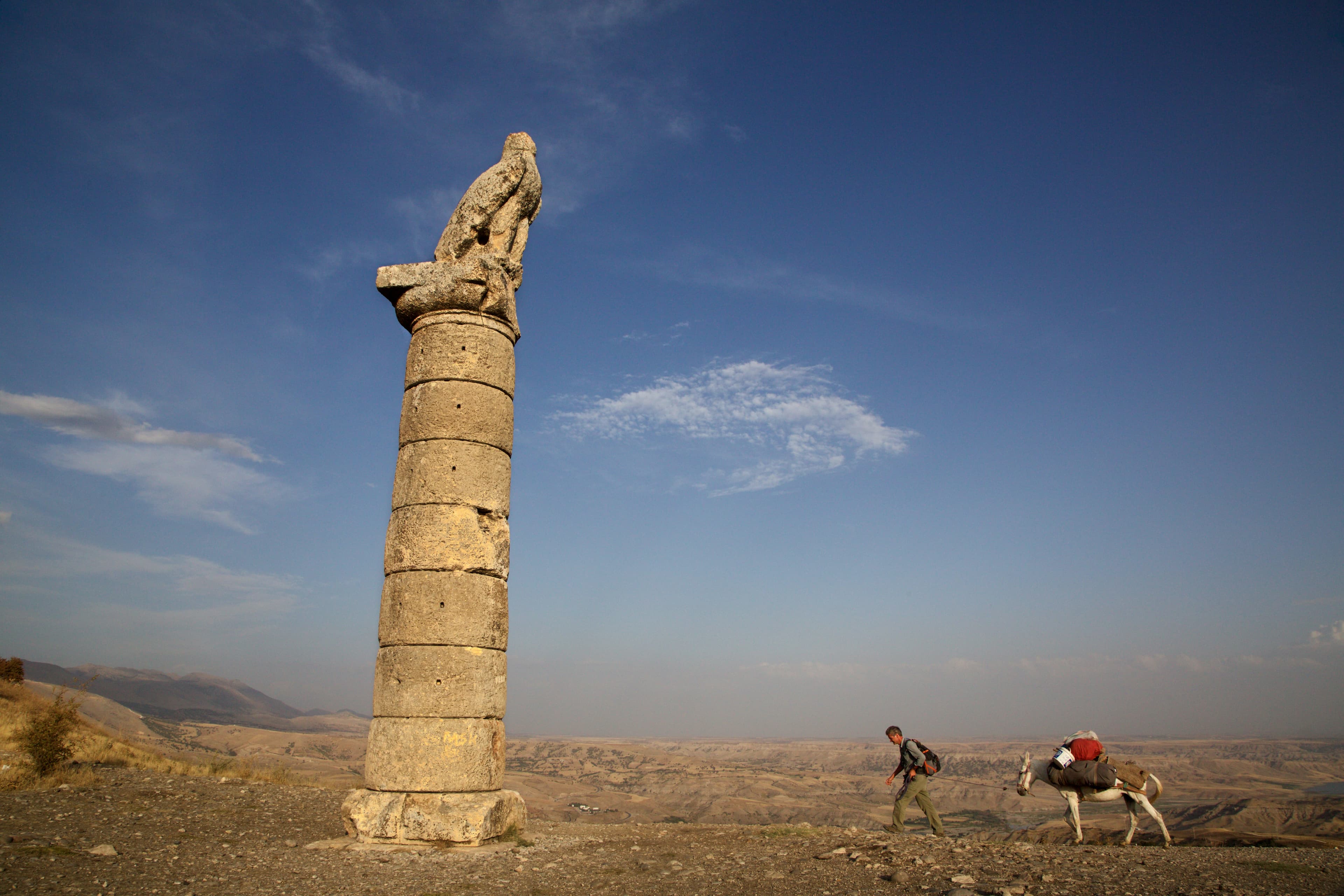 man near tomb