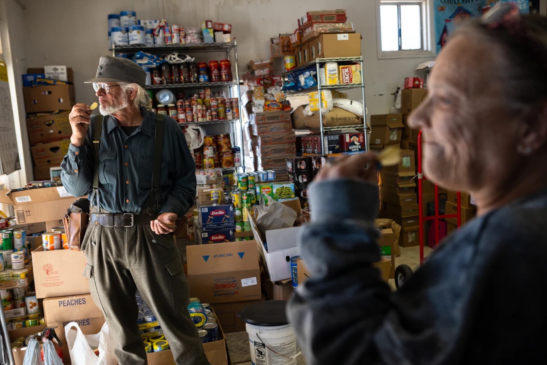 Sam Shultz speaks with other volunteers at the Youth Center in Jacumba Hot Springs.