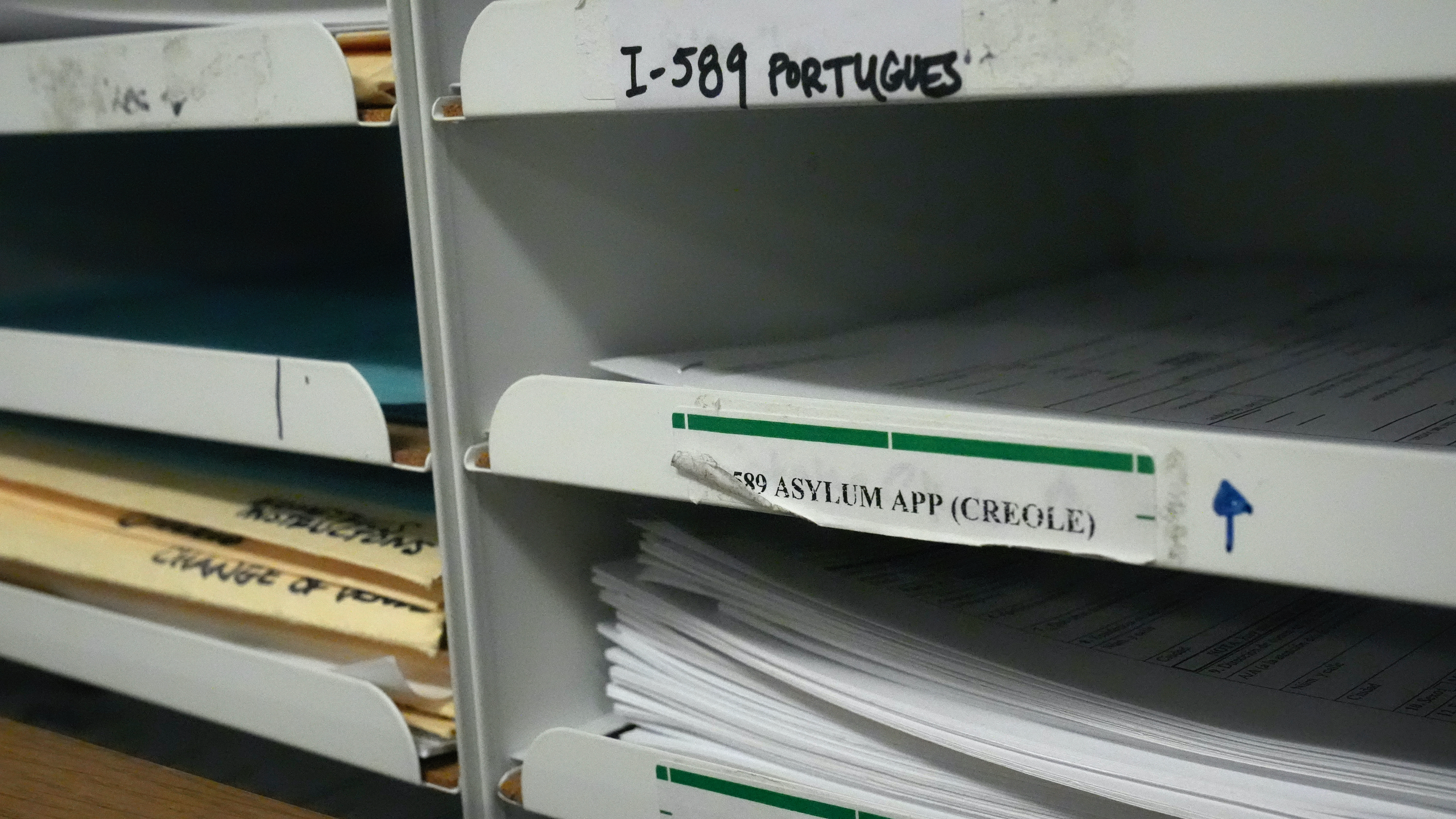 shelves with folders