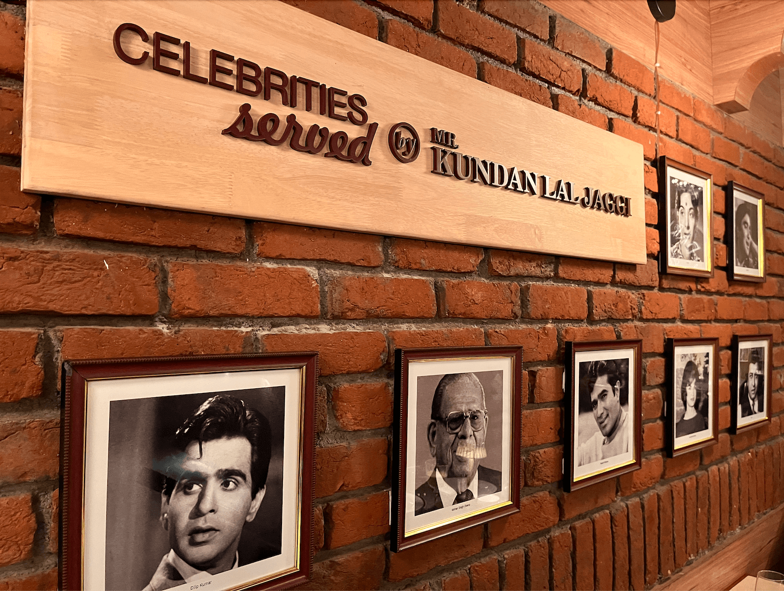 Photos of celebrities, including two former Indian prime ministers, adorn the walls of the Daryaganj restaurant, which claims the celebrities were patrons of the restaurant founder's grandfather.