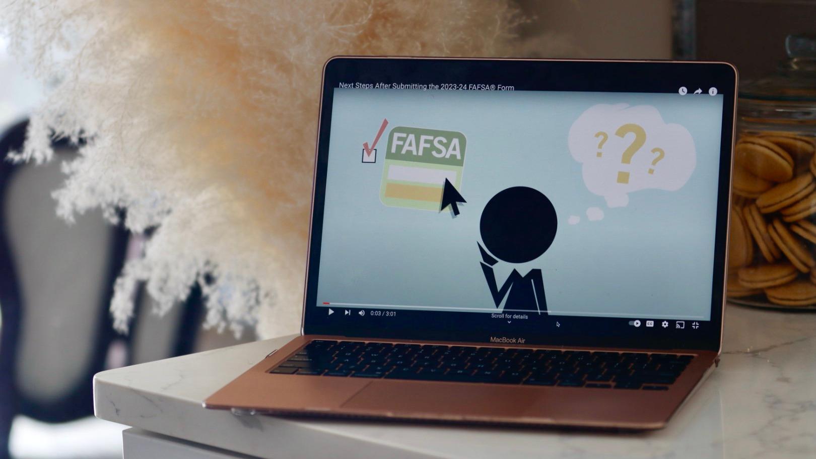 Image of YouTube video talking about FAFSA