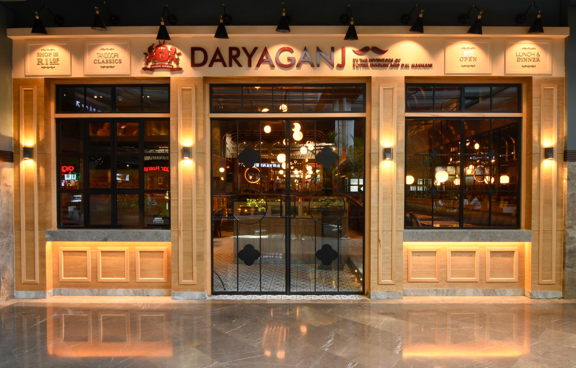 The exterior of the Daryaganj restaurant near Delhi’s airport in India.