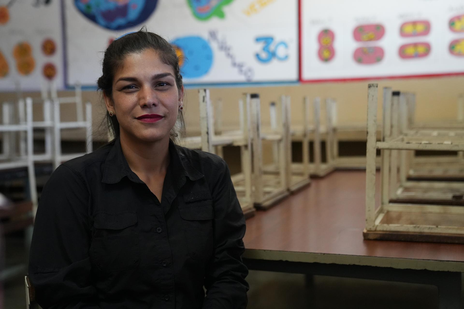 Rossi Garcia, 40, is a high school biology teacher in Caracas, Venezuela. She is planning to retire next year.