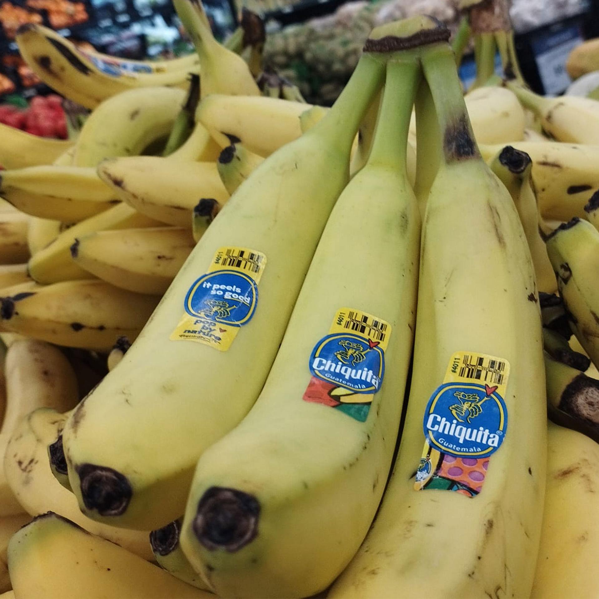 Chiquita bananas grown in Guatemala sold for 34 cents a pound at a supermarket in El Salvador.