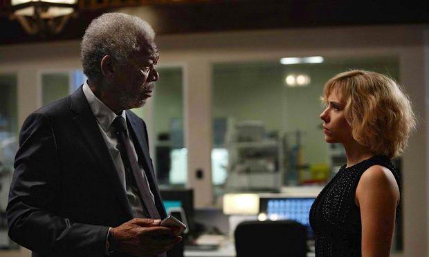 Actors Morgan Freeman and Scarlett Johansson star in the upcoming film "Lucy."