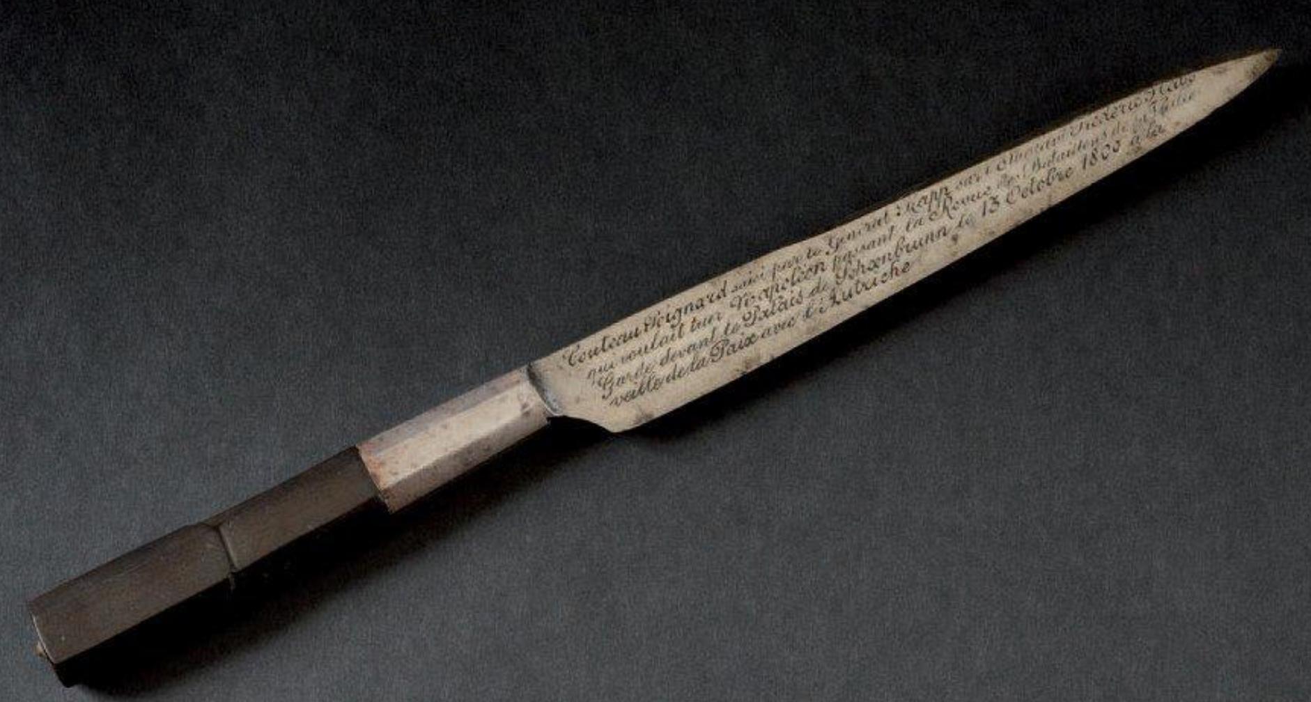 The knife taken from a German student who wanted to assassinate Napoleon.