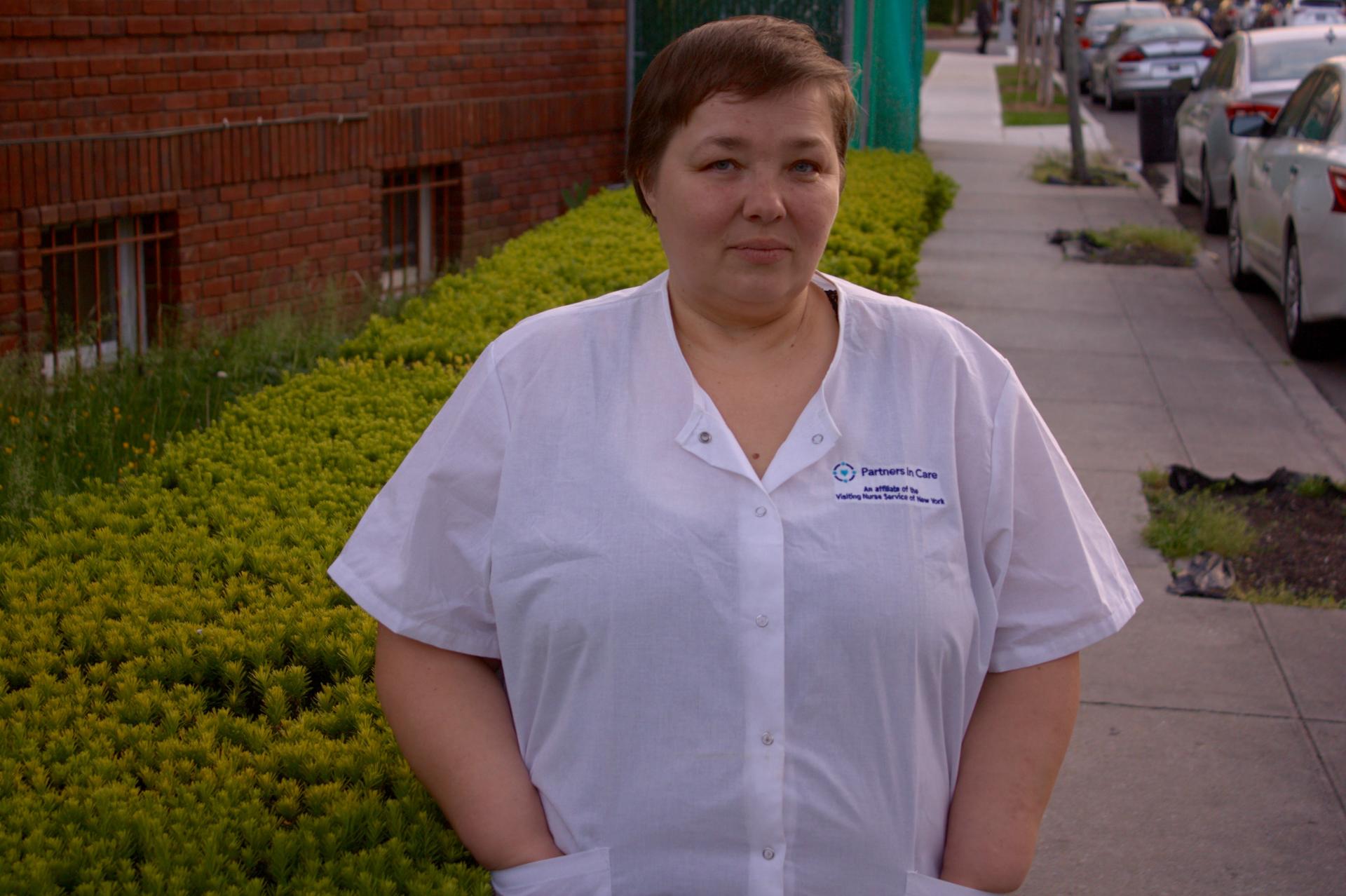 Russia-born Lena Antipov now works as a home health aide in New York.