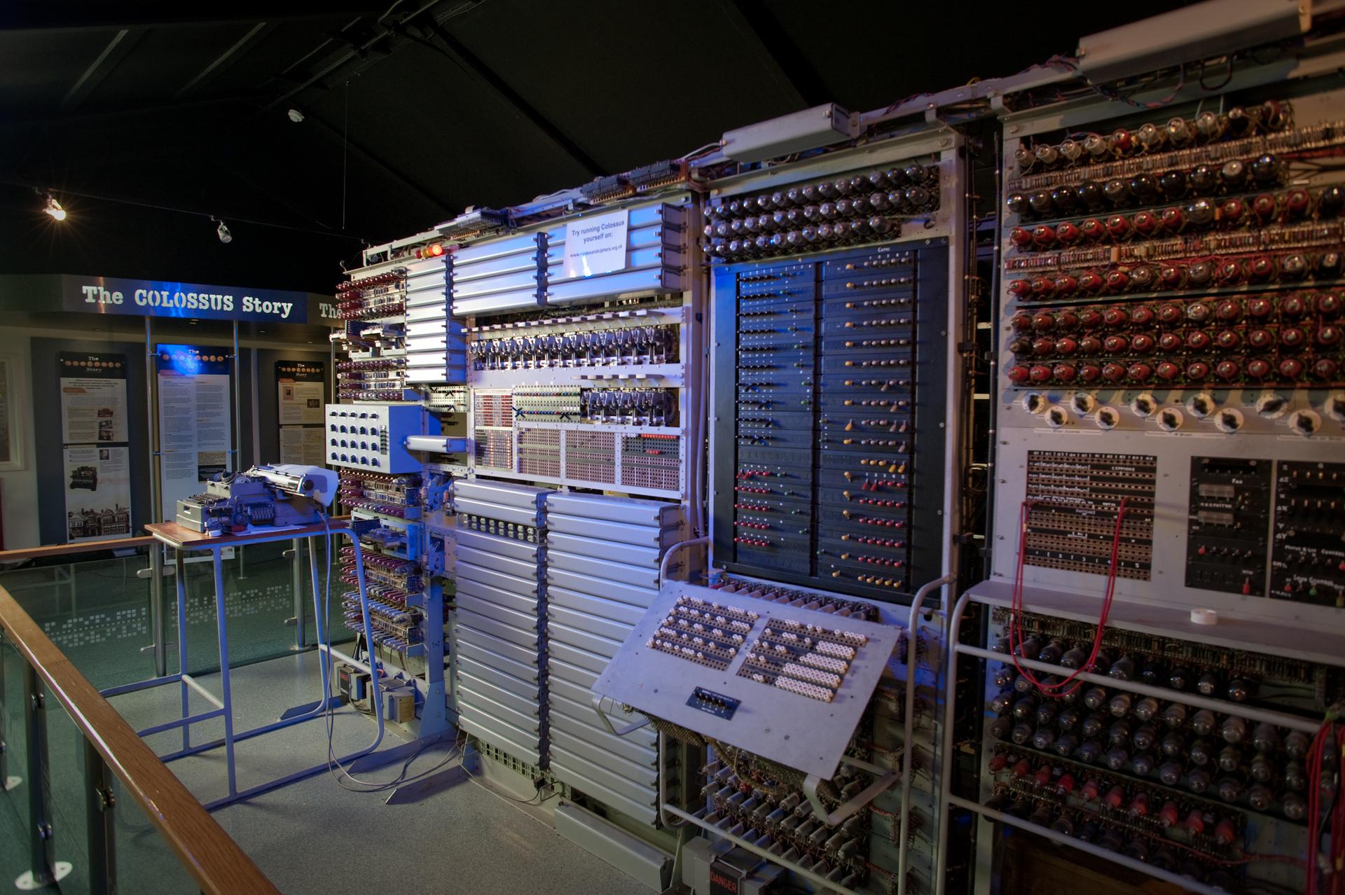 The rebuild of Colossus, the world's first programmable computer. It was used to calculate the wheel settings on each message sent by a Lorenz machine, enabling Nazi communication to be cracked.