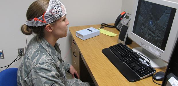 Air Force study subject receives tDCS