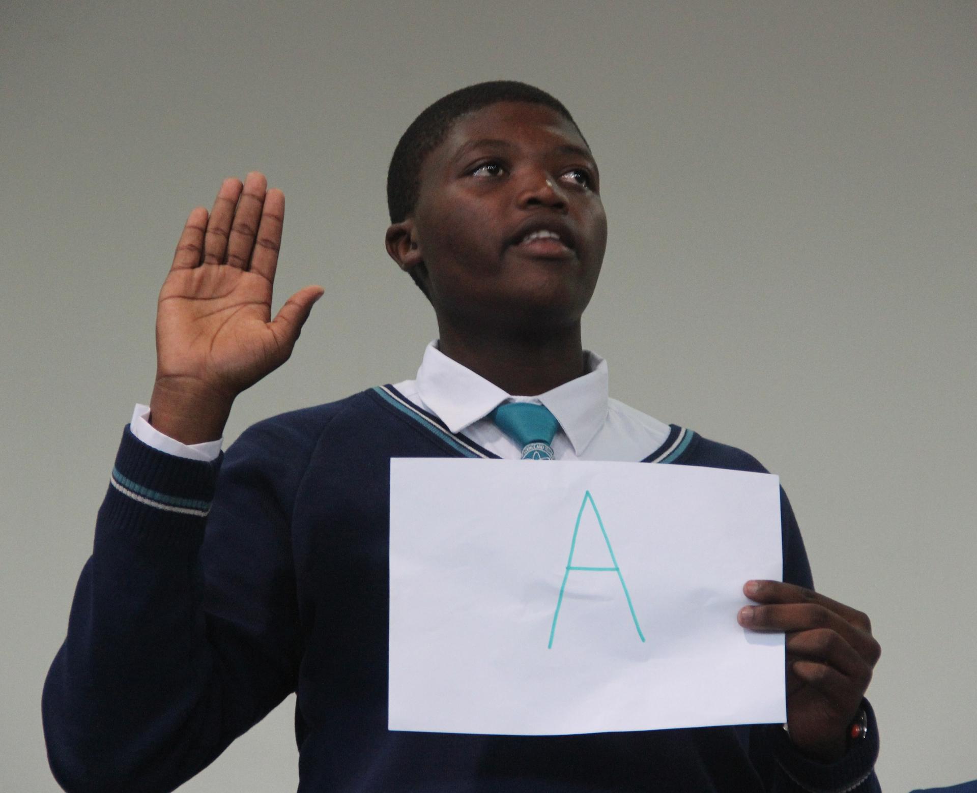A COSAT student pledges to never tolerate sexual violence.