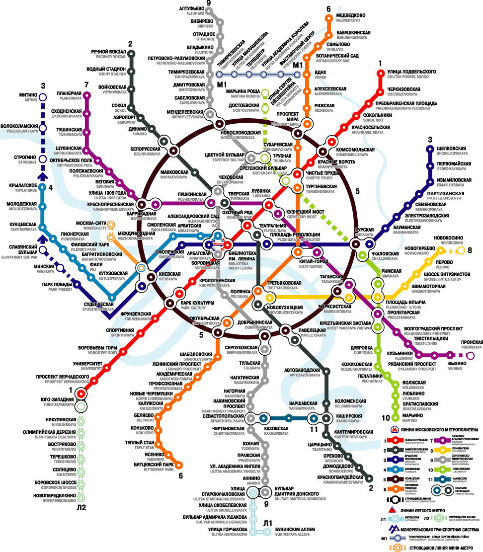 Transit map of Moscow.