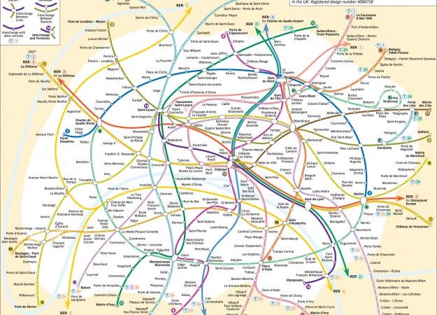 erts’ curvy map of the Paris Metro smooths out the official map’s many corners. In usability testing by Dr. Roberts, the curvy map allowed users to plot their journeys 50% faster than the official map. Image courtesy of Max Roberts and tubemapcentral.com