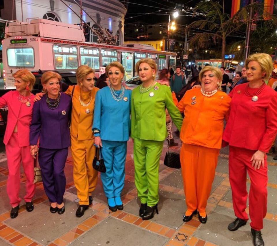 Actress Lisa Edelstein posted this photo snapped in San Francisco's Castro district. Clinton supporters across the country have been donning pantsuits in homage to the Democratic candidate for days prior to the election.