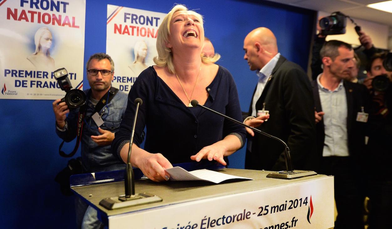 Marine Le Pen laughs