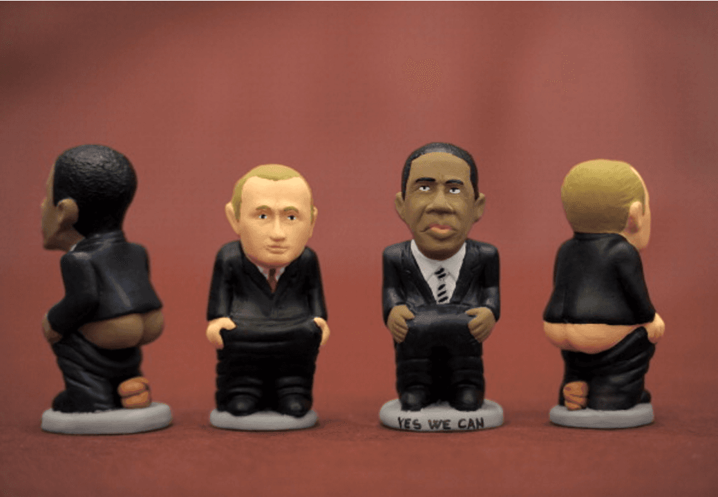 Obama and Putin Catalan caganer figurines