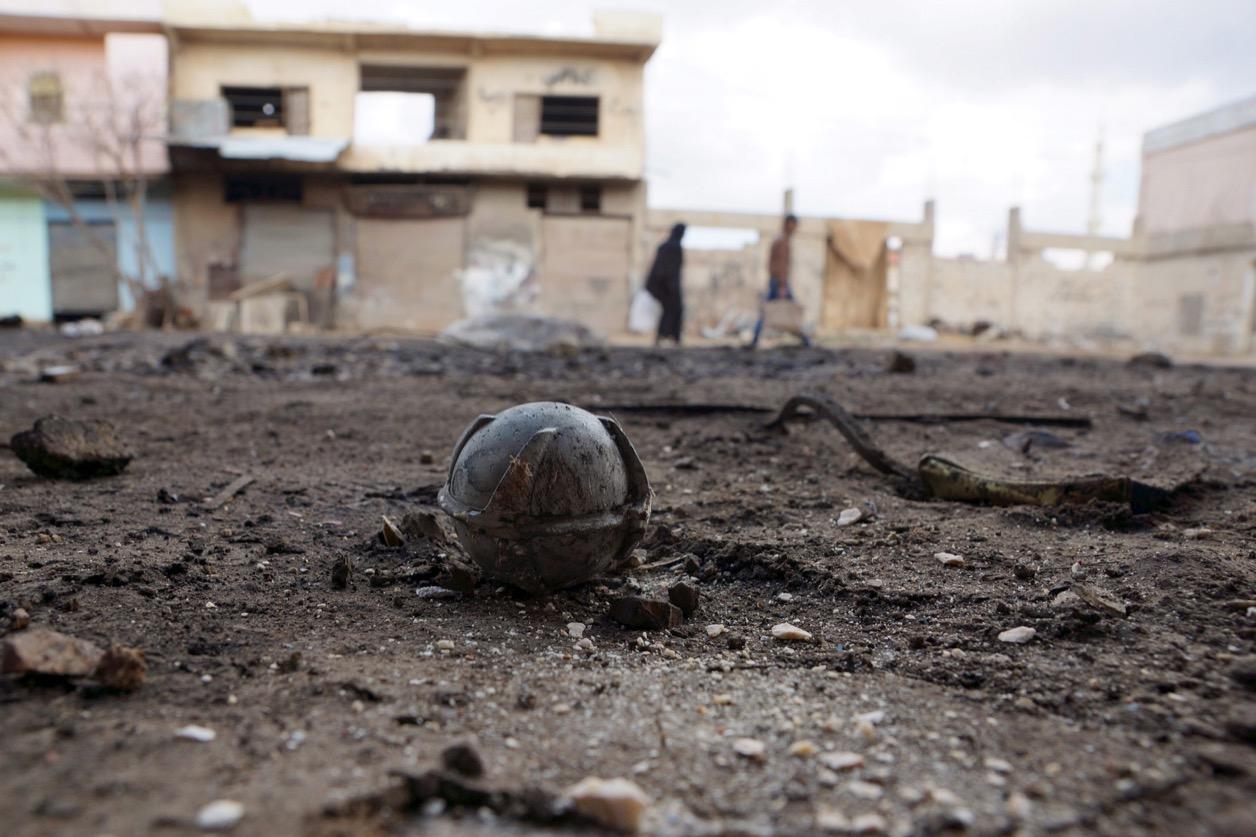 A cluster bomb in Syria
