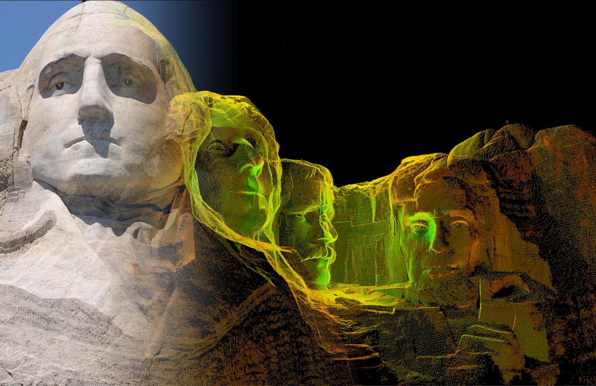 Laser scan in CyArk’s archive from field work done at Mount Rushmore in the US.