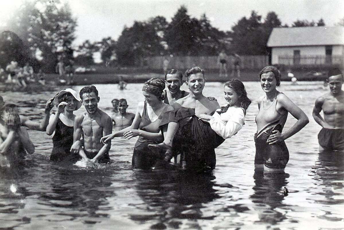 My Ukraine: Memory and Identity  Maria being held above the water, Brody, 1936