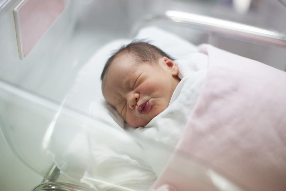 Infant in delivery room