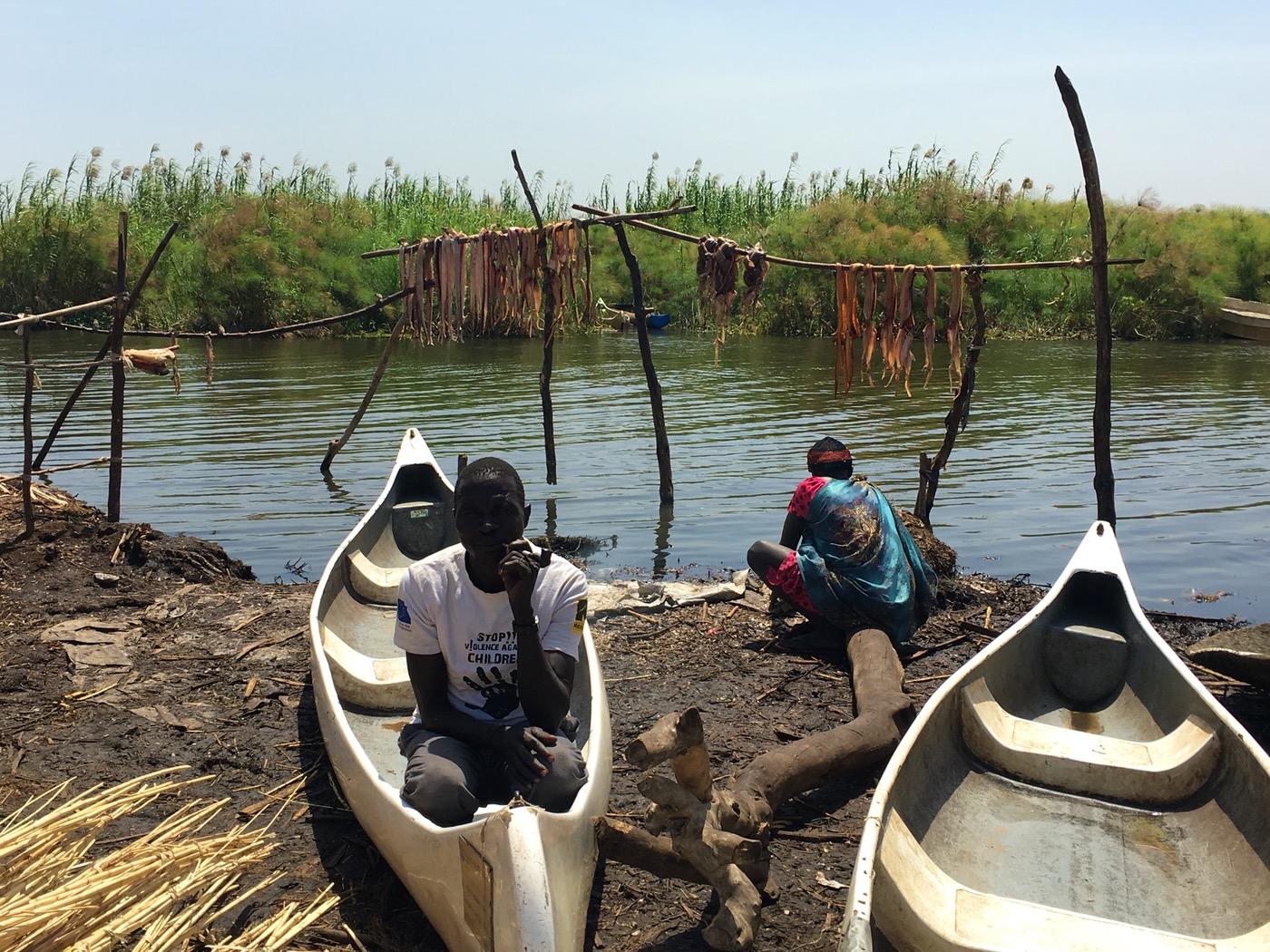 Tayar island’s residents fish for food from the surrounding swamp. Canoe is the only mode of transport off the island.