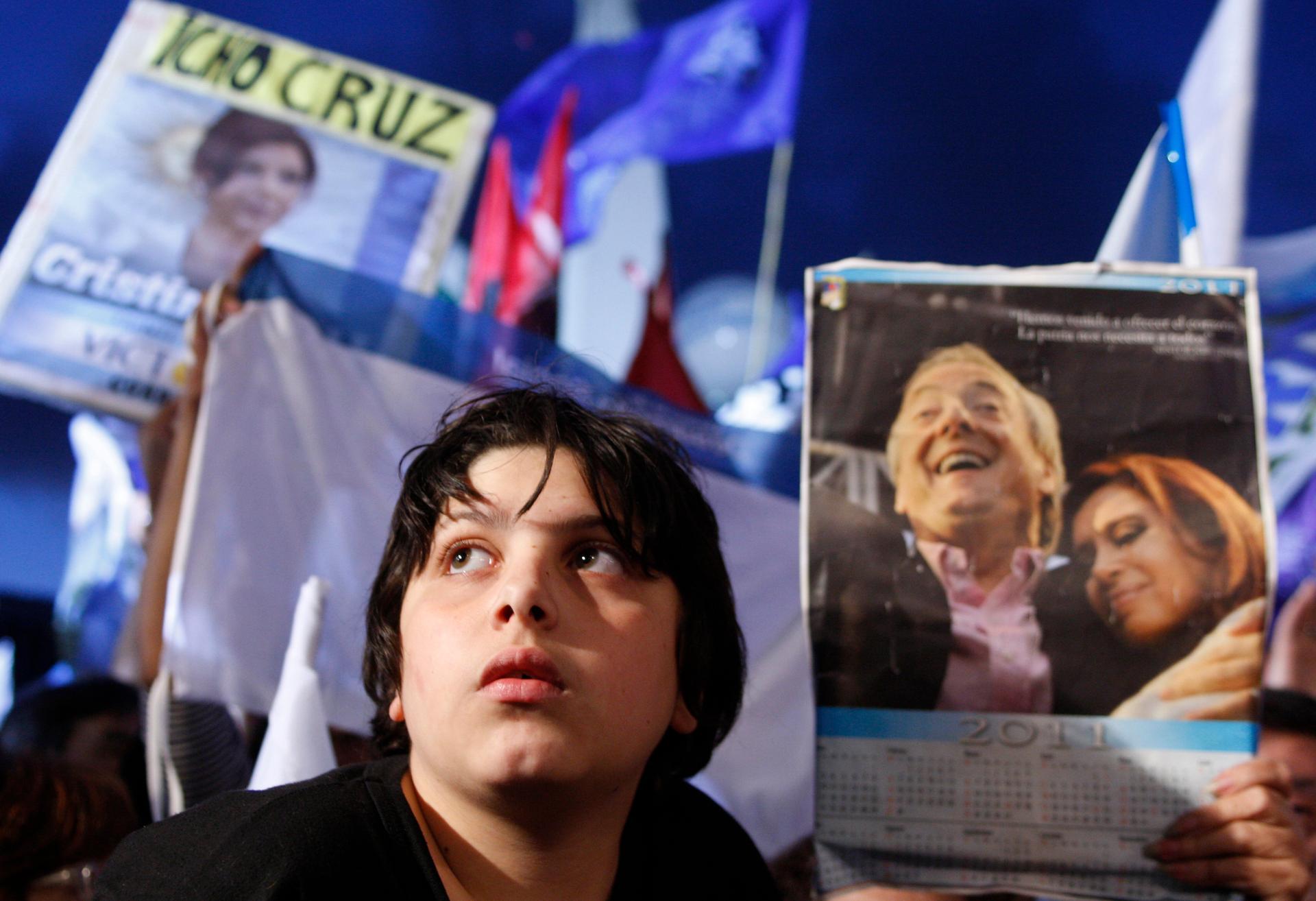 A young supporter of President Cristina Fernandez de Kirchner at an election rally. The president hopes to harness the power of teen voters at elections later this month.