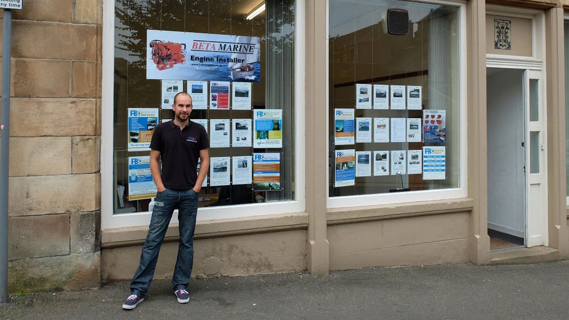 Michael Forbes owns Forbes Boat Care in Oban — he grew up in the apartment upstairs.