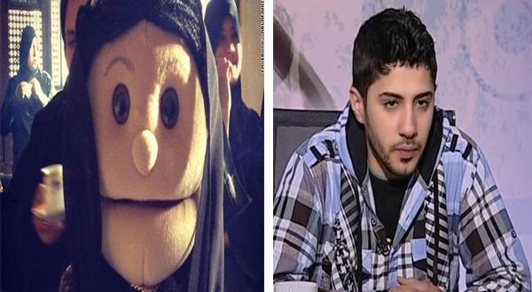 A popular Egyptian Muppet-style puppet Abla Fahita (on the left) was featured in a recent online video ad for Vodafone, a mobile phone company.  Ahmed Spider (on the right), the monicker of a blogger and opponent of the 2011 Egyptian revolution says the p