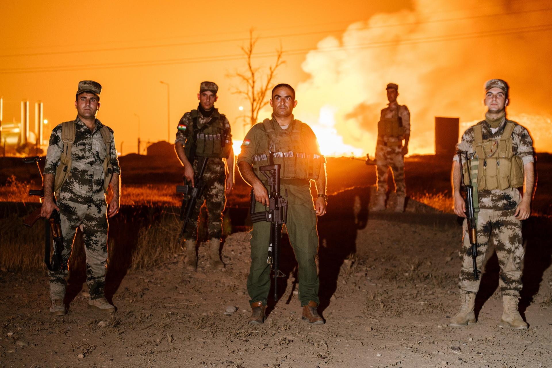 The elite oil and gas unit of the peshmerga near Kirkuk