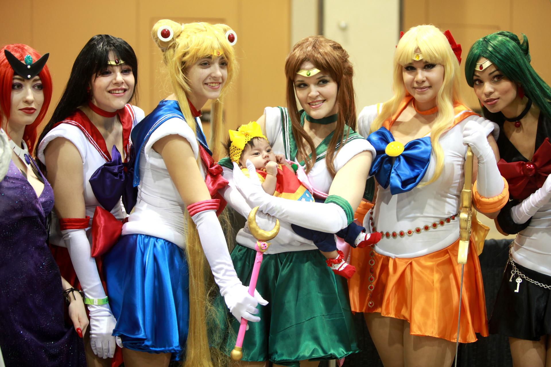 Sailor Moon cosplayers at the 2014 Amazing Arizona Comic Con.