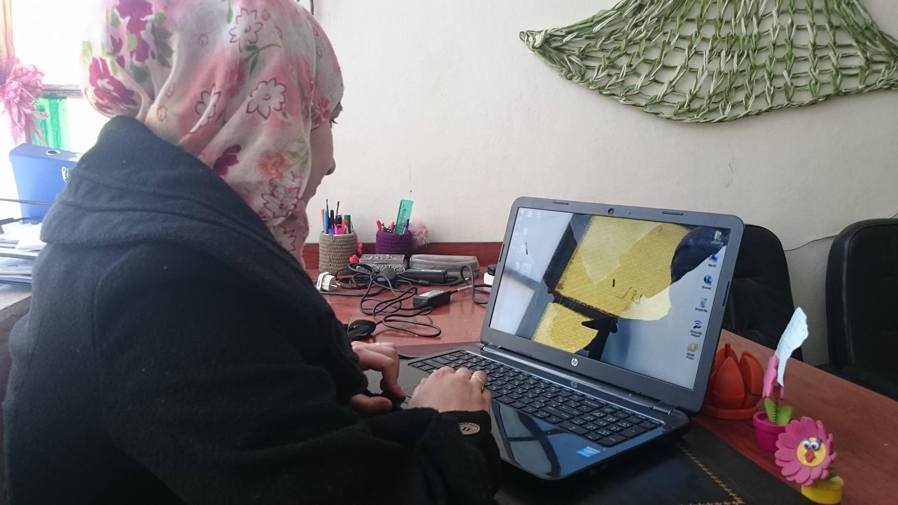 Leila Al Bakhry at a Women’s Center in Eastern Ghouta.