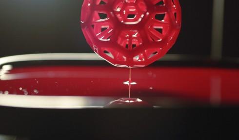 A still image from a demonstration of Carbon3D's Continuous Liquid Interface Production technology.