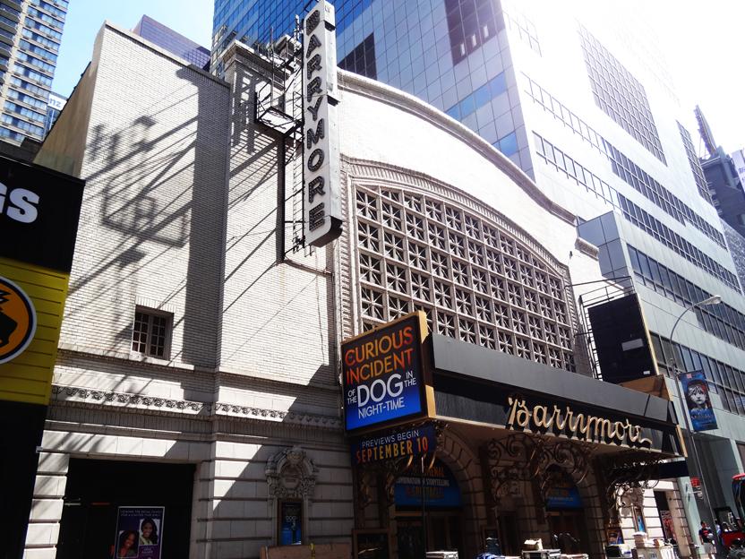 The marquee at the Ethel Barrymore Theater in New York, where "The Curious Incident of the Dog in the Night-Time" is playing.