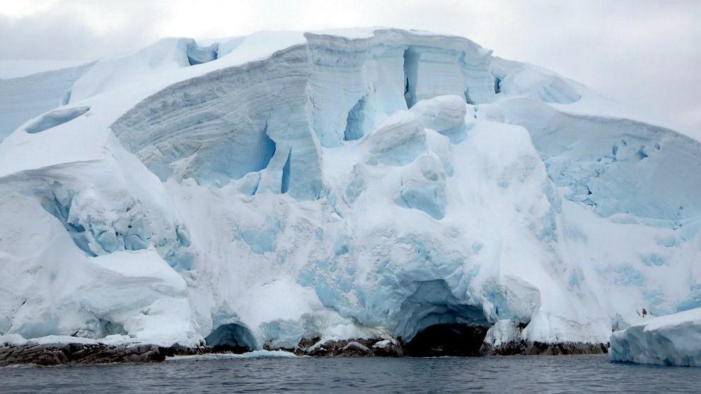 Glaciers on the Melchior Islands off Antarctica. 