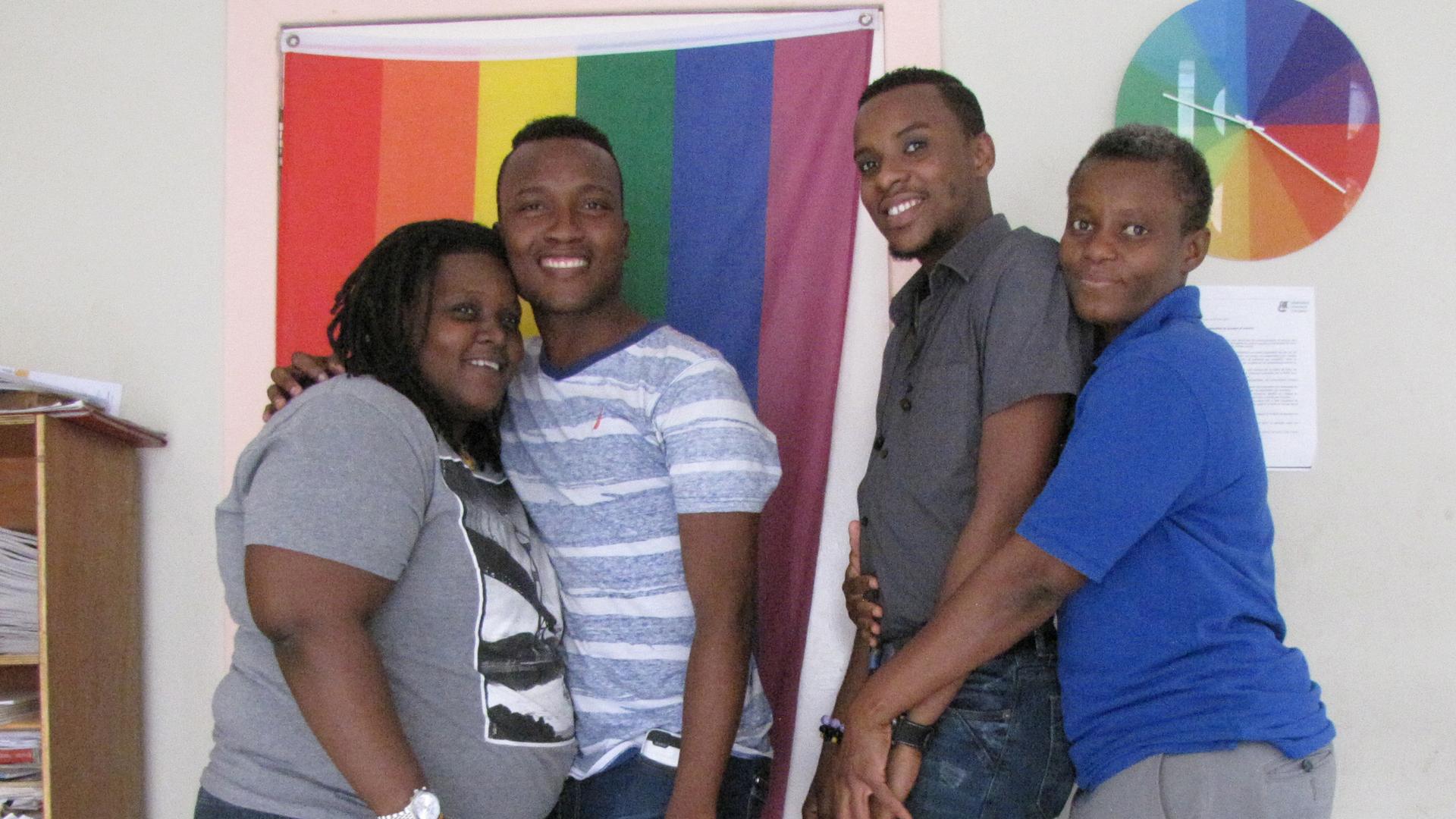 At the headquarters of Kouraj, a prominent LGBT rights group in Haiti. Outside, the office is unmarked.