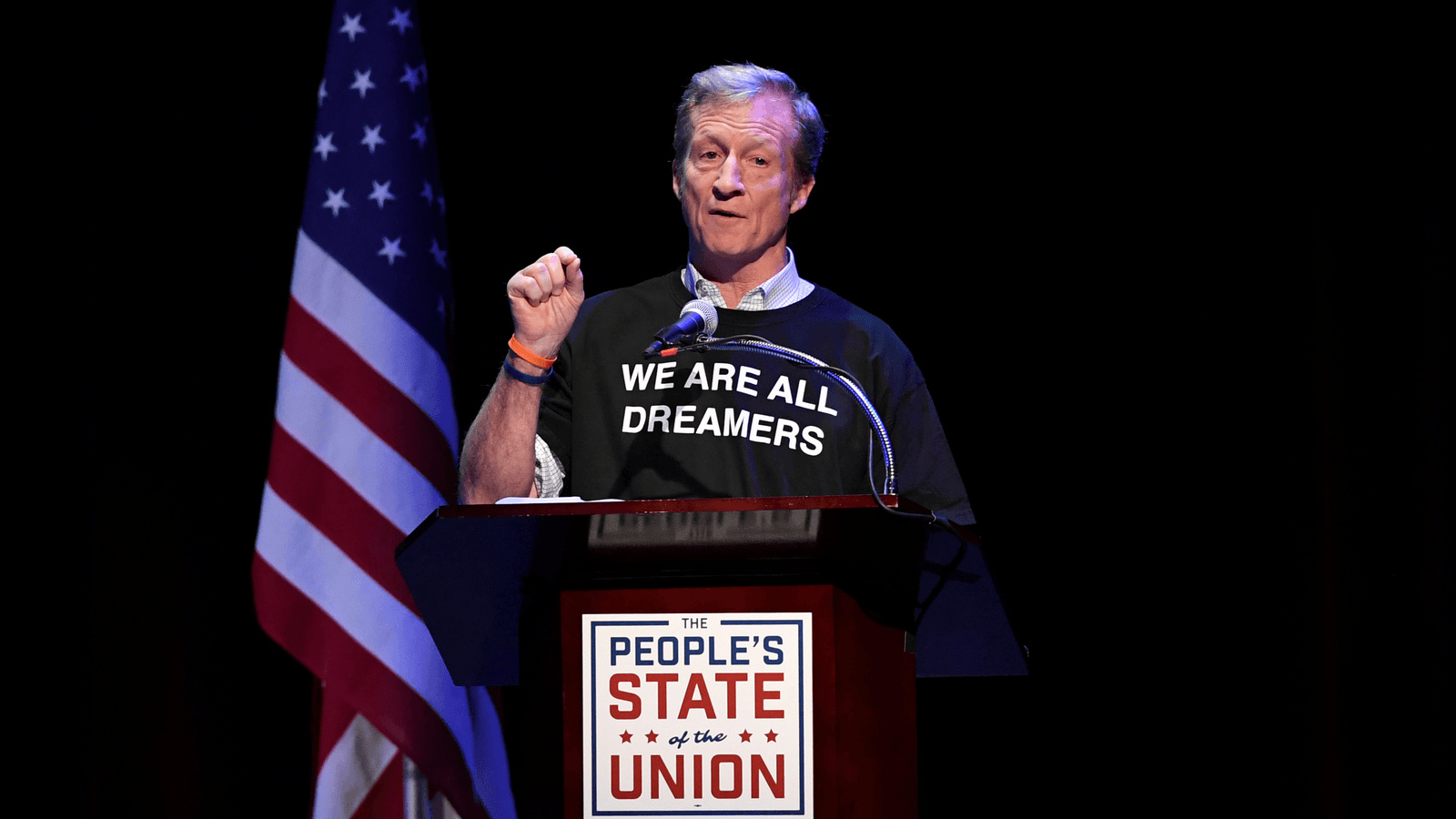 Tom Steyer speaks during the "People's State of the Union" event one day ahead of President Trump's State of The Union Speech to Congress, in Manhattan, New York, Jan. 29, 2018. Darren Ornitz/Reuters